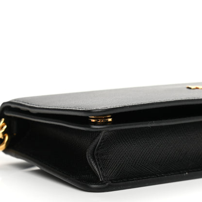 Prada Saffiano Metal Oro Mini Bag Black 5 of 10