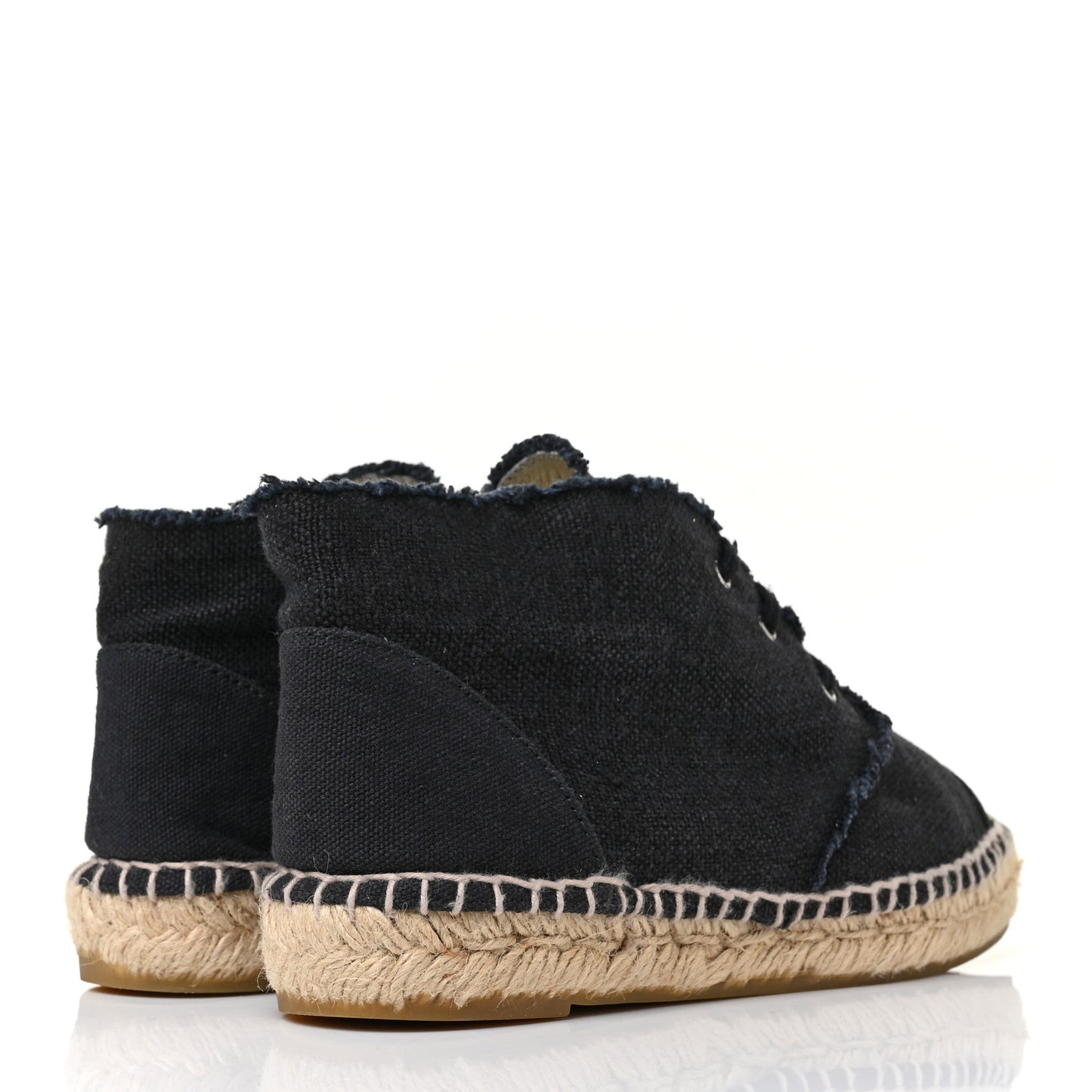 Canvas Cap Toe Lace Up Espadrilles 38 Dark Navy