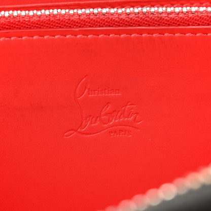 Christian Louboutin Metallic Patent Panettone Spiked Zip Around Wallet Silver 6 of 12
