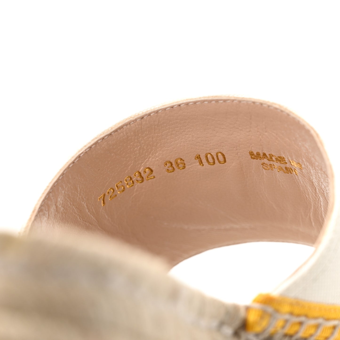 Canvas Interlocking G Espadrille Slide Sandals 36 Mystic White Mais