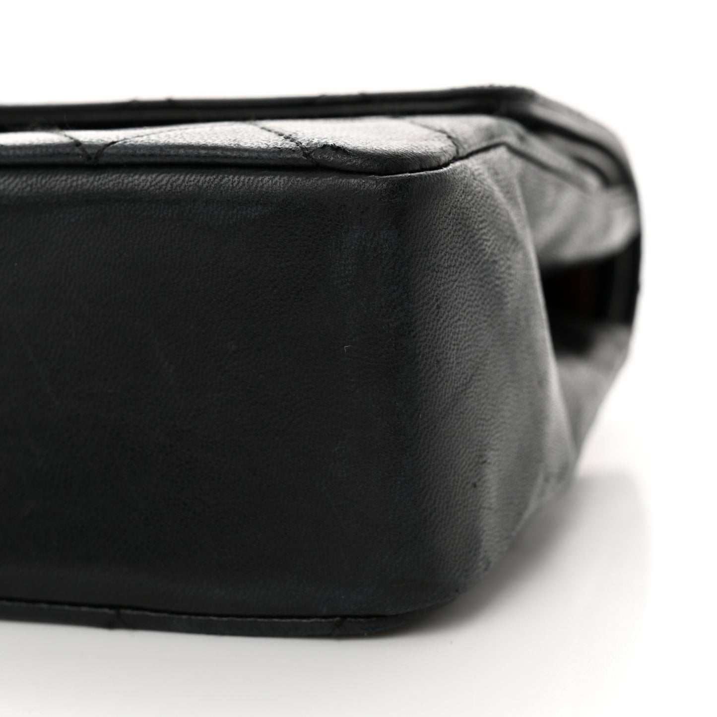 Lambskin Quilted Medium Double Flap Black