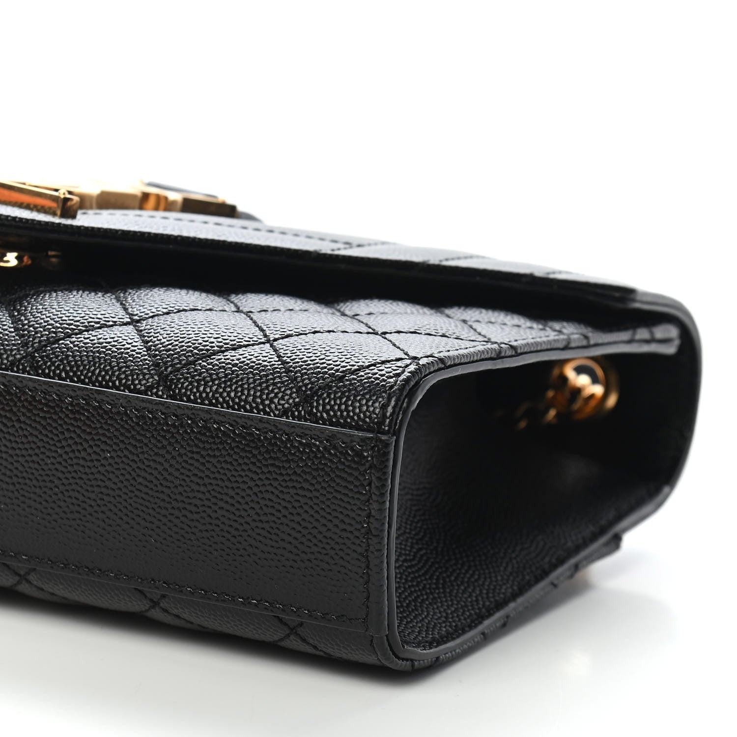 Saint Laurent Grain De Poudre Textured Mixed Matelasse Triquilt Small Monogram Satchel Black 8 of 8