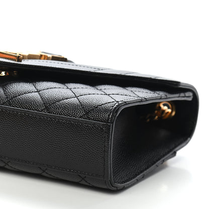 Saint Laurent Grain De Poudre Textured Mixed Matelasse Triquilt Small Monogram Satchel Black 8 of 8