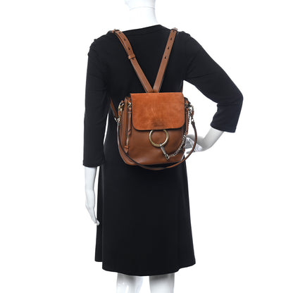 Chloe Suede Calfskin Small Faye Backpack Tan 2 of 10
