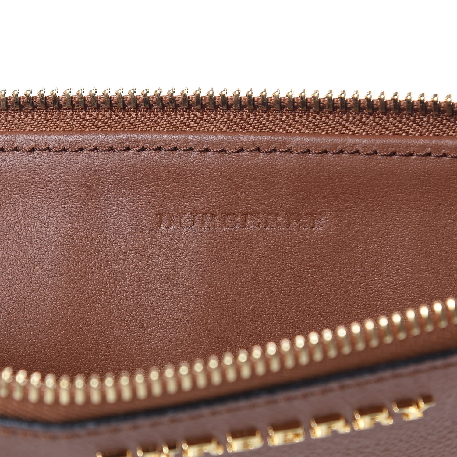 Burberry Haymarket Check Peyton Crossbody Clutch Bag Toffee 6 of 9