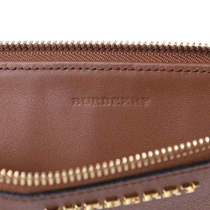 Burberry Haymarket Check Peyton Crossbody Clutch Bag Toffee 6 of 9