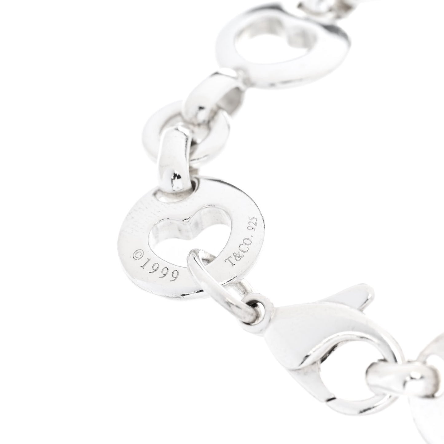 Sterling Silver Heart Stencil Bracelet