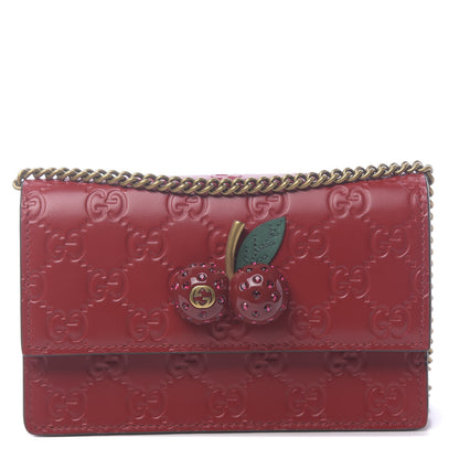 Gucci Guccissima Mini Cherry Chain Bag Hibiscus Red 1 of 9