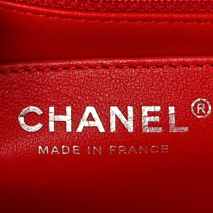 Chanel Tweed Quilted Mini Rectangular Flap Red Grey 6 of 9