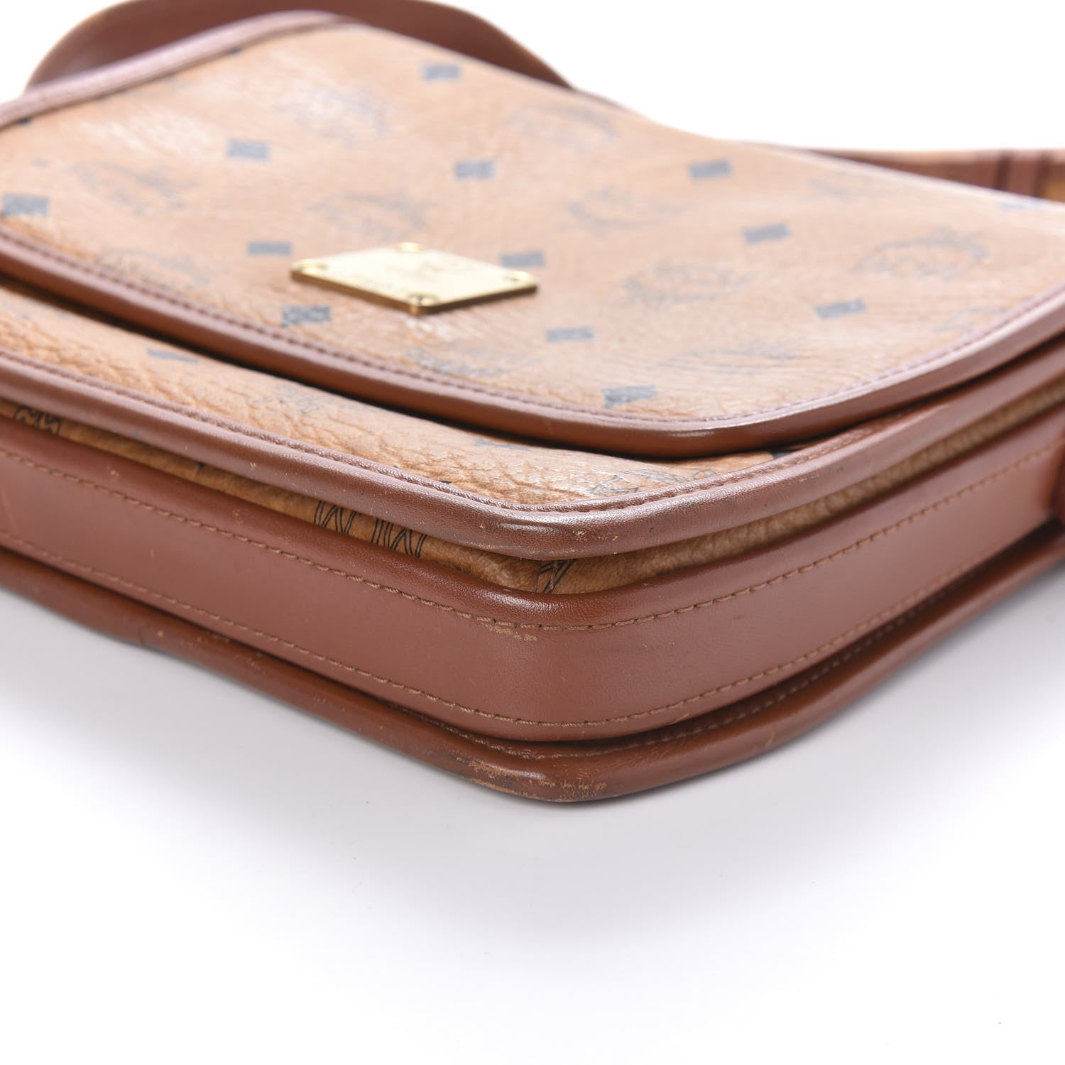 MCM Visetos Small Flap Shoulder Bag Cognac 7 of 14