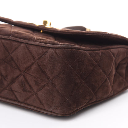 Chanel Suede Quilted Medium Single Flap Brown 9 of 15