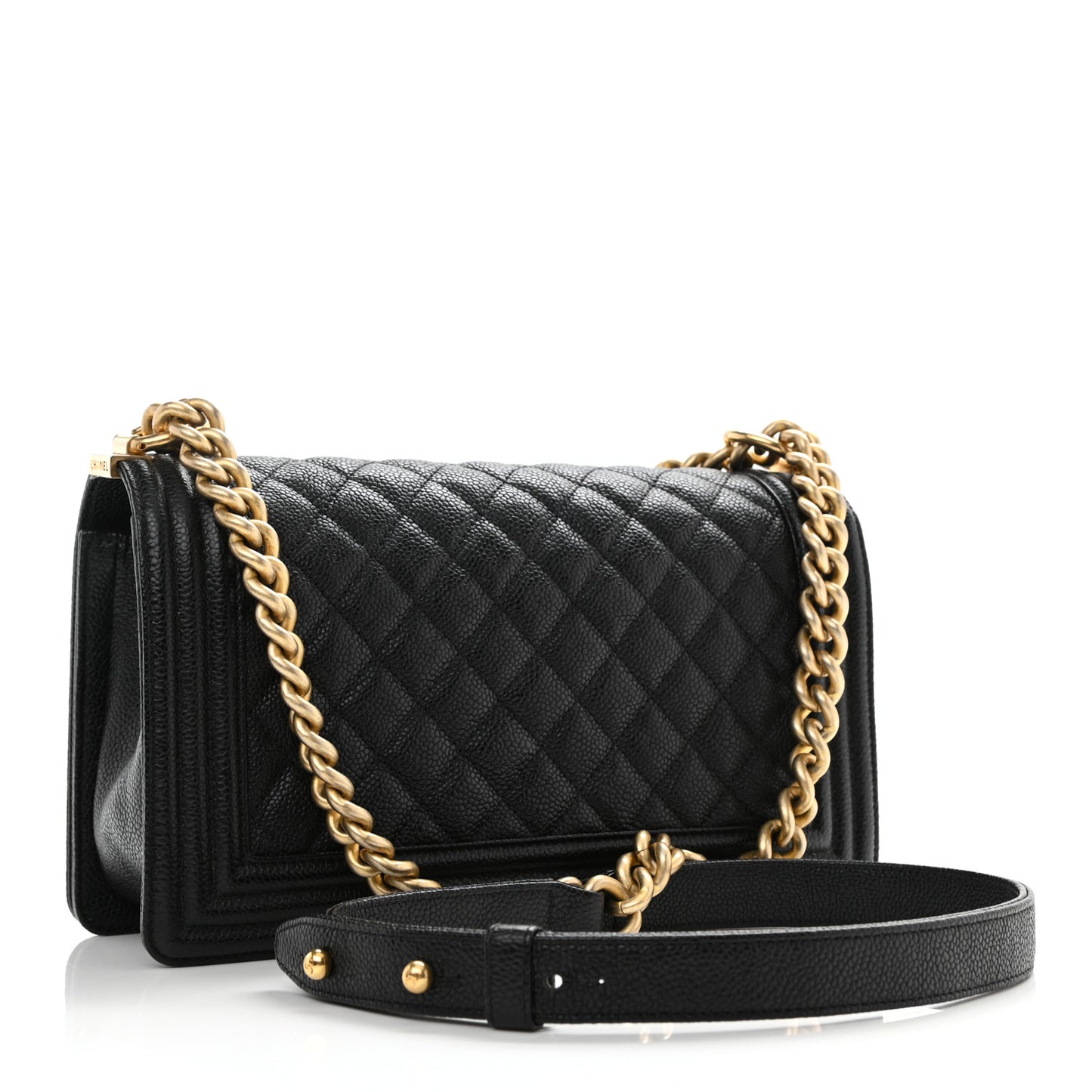 Caviar Quilted Medium Boy Flap Black