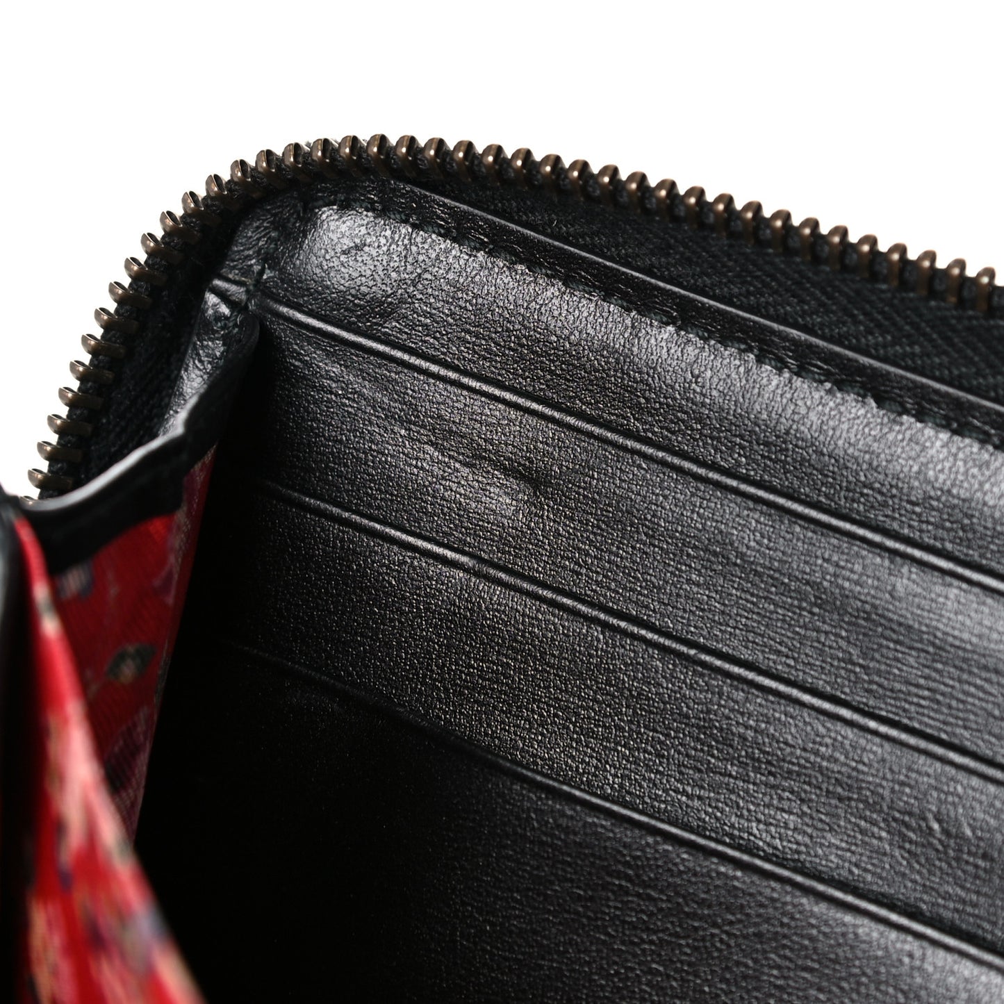 Calfskin Web Trapuntata GG Zip Around Wallet Black