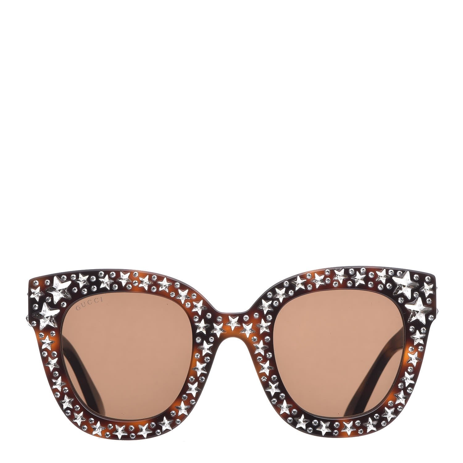 Gucci Acetate Stars Cat Eye Sunglasses GG0116S Havana 2 of 9