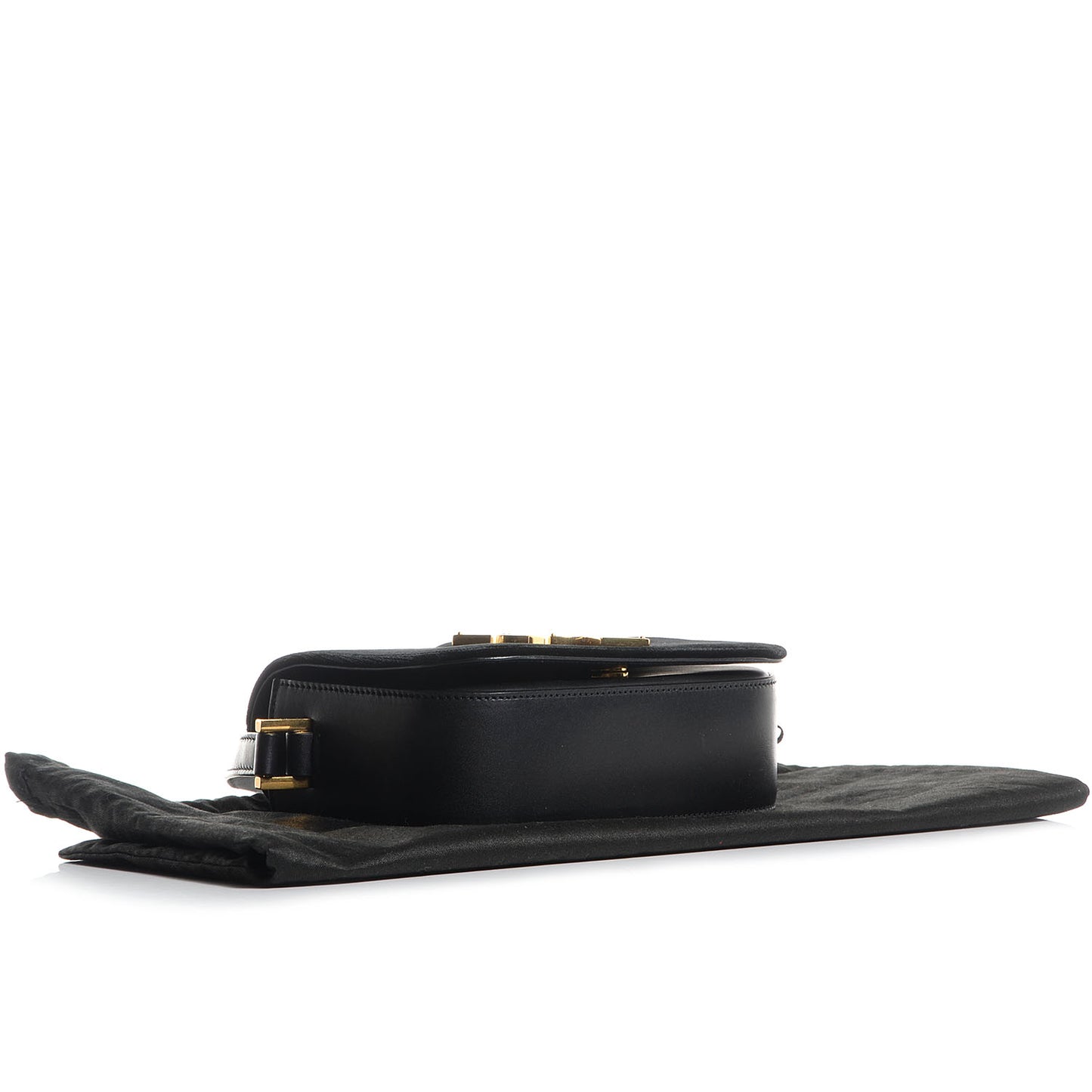 Leather Velvet Small Monogram Université Shoulder Bag Black