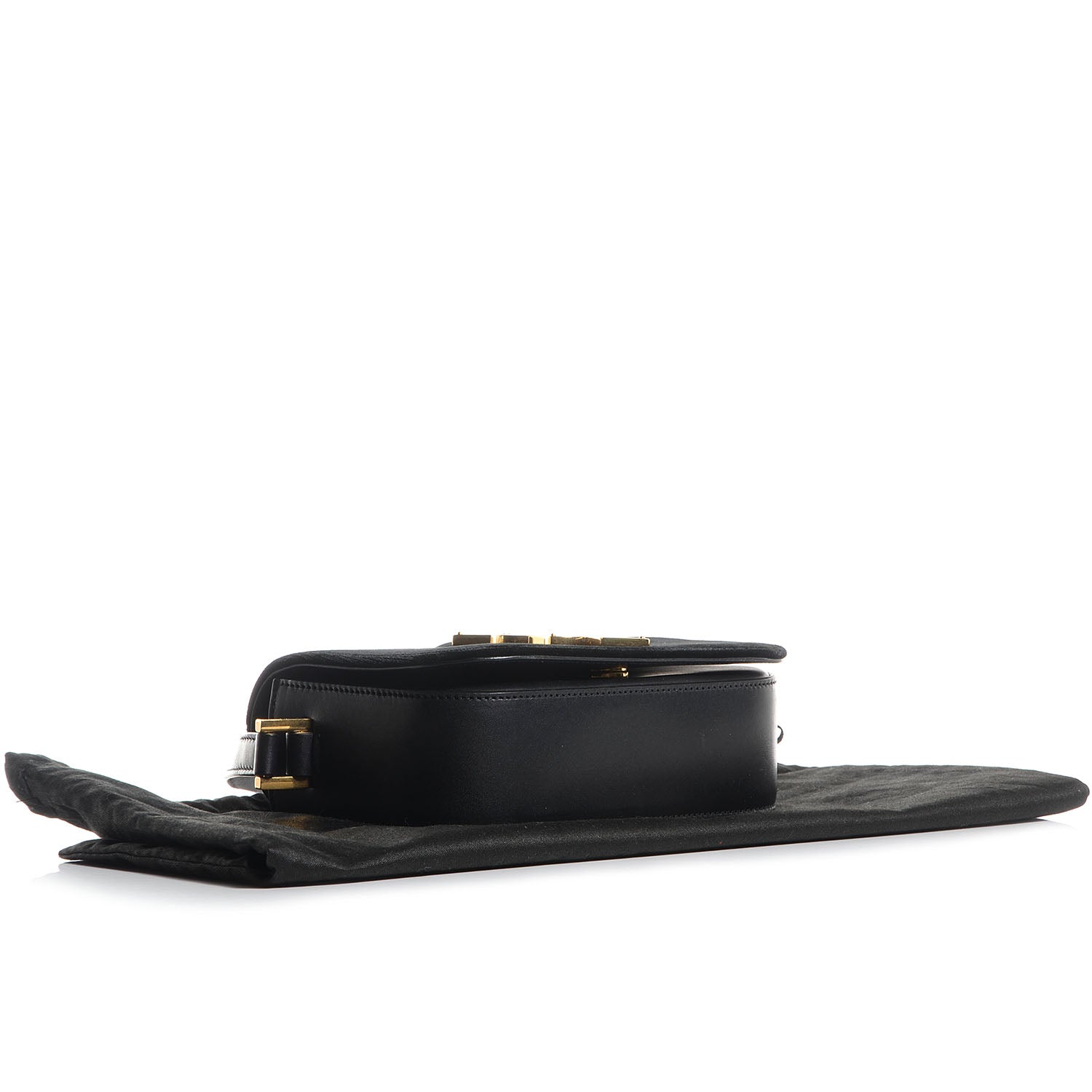 Saint Laurent Leather Velvet Small Monogram Université Shoulder Bag Black 4 of 9