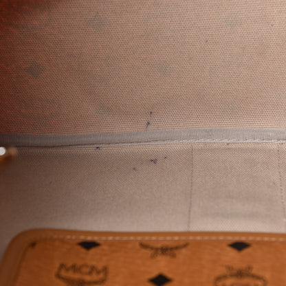 MCM Visetos Crocodile Embossed Medium Liz Shopper Tote Cognac 9 of 15