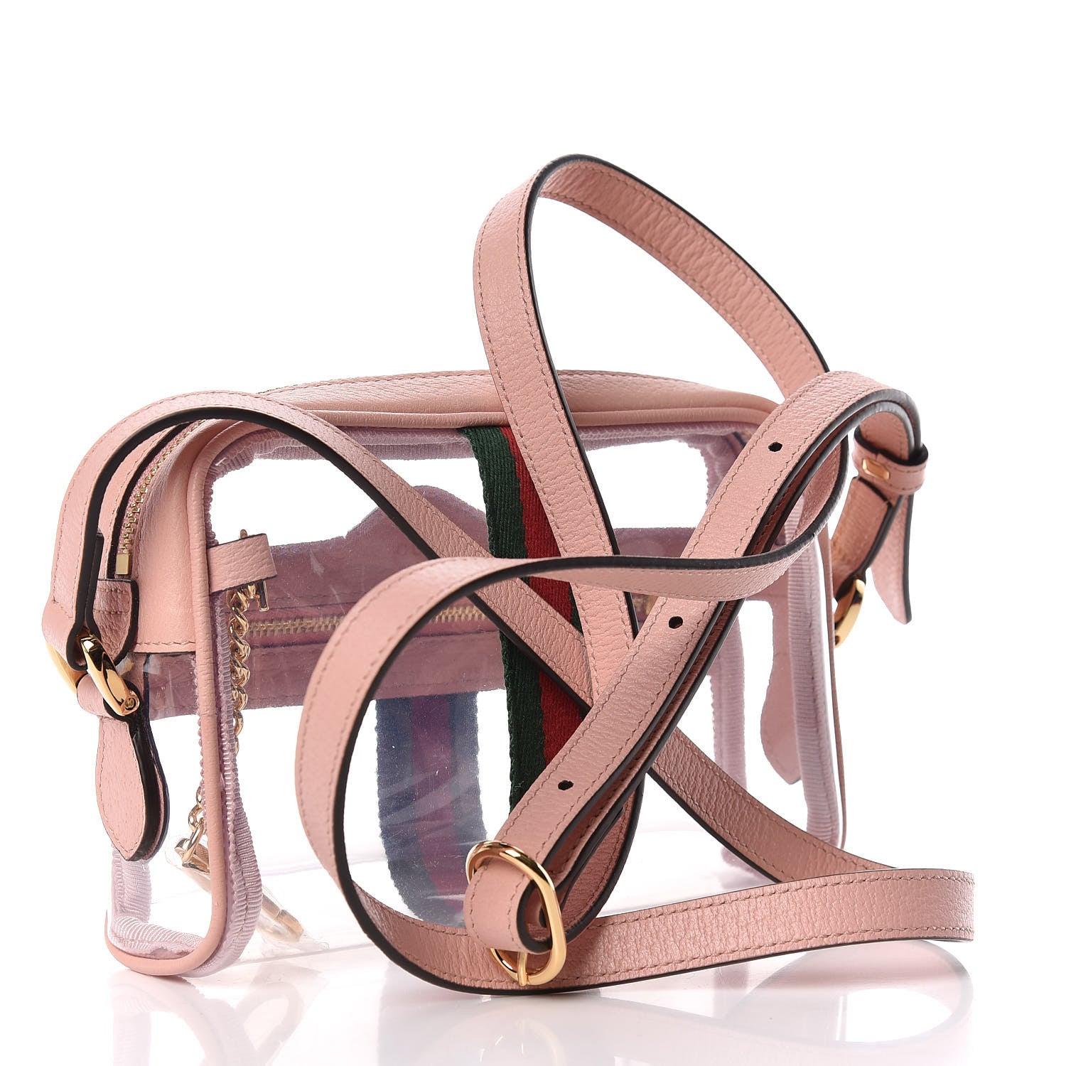 Gucci Vinyl Web Mini Ophidia Transparent Shoulder Bag Perfect Pink 3 of 8