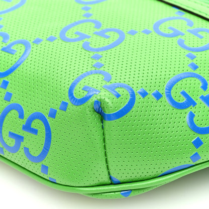 Gucci Calfskin GG Tennis Bi-Color Embossed Belt Bag Joy Green Joy Blue 10 of 10