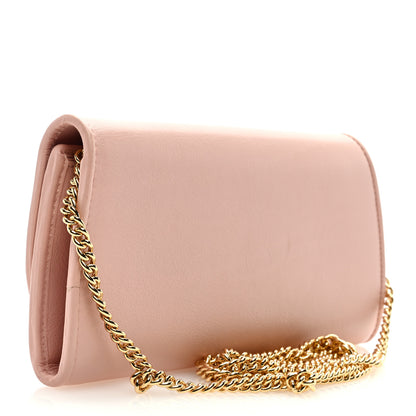 Gucci Roxy Calfskin Blondie Continental Chain Wallet Powder Pink 2 of 9