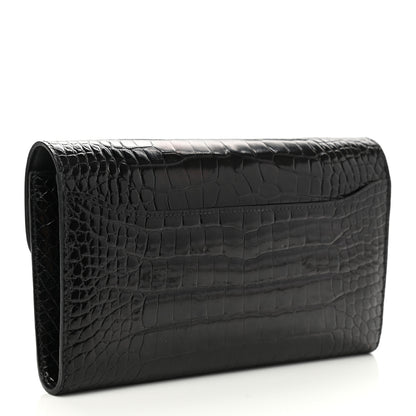 Hermes Shiny Alligator Constance Long Wallet Black 3 of 9