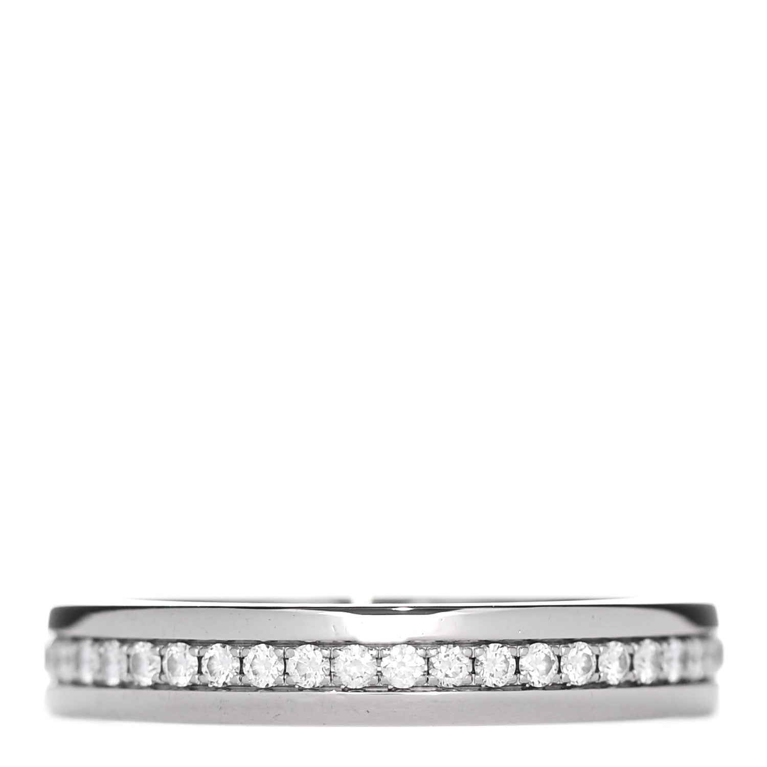 Tiffany 18K White Gold Diamond Metro Wedding Band Ring 47 4 1 of 5