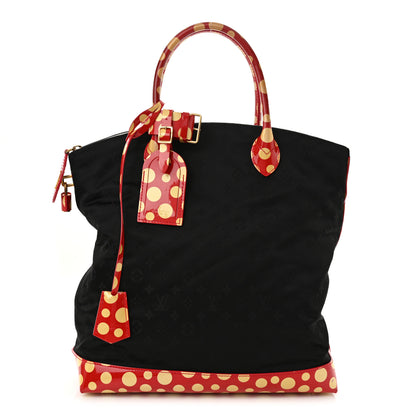 Louis Vuitton Nylon Monogram Kusama Infinity Dots Vertical Lockit Black Red 1 of 10