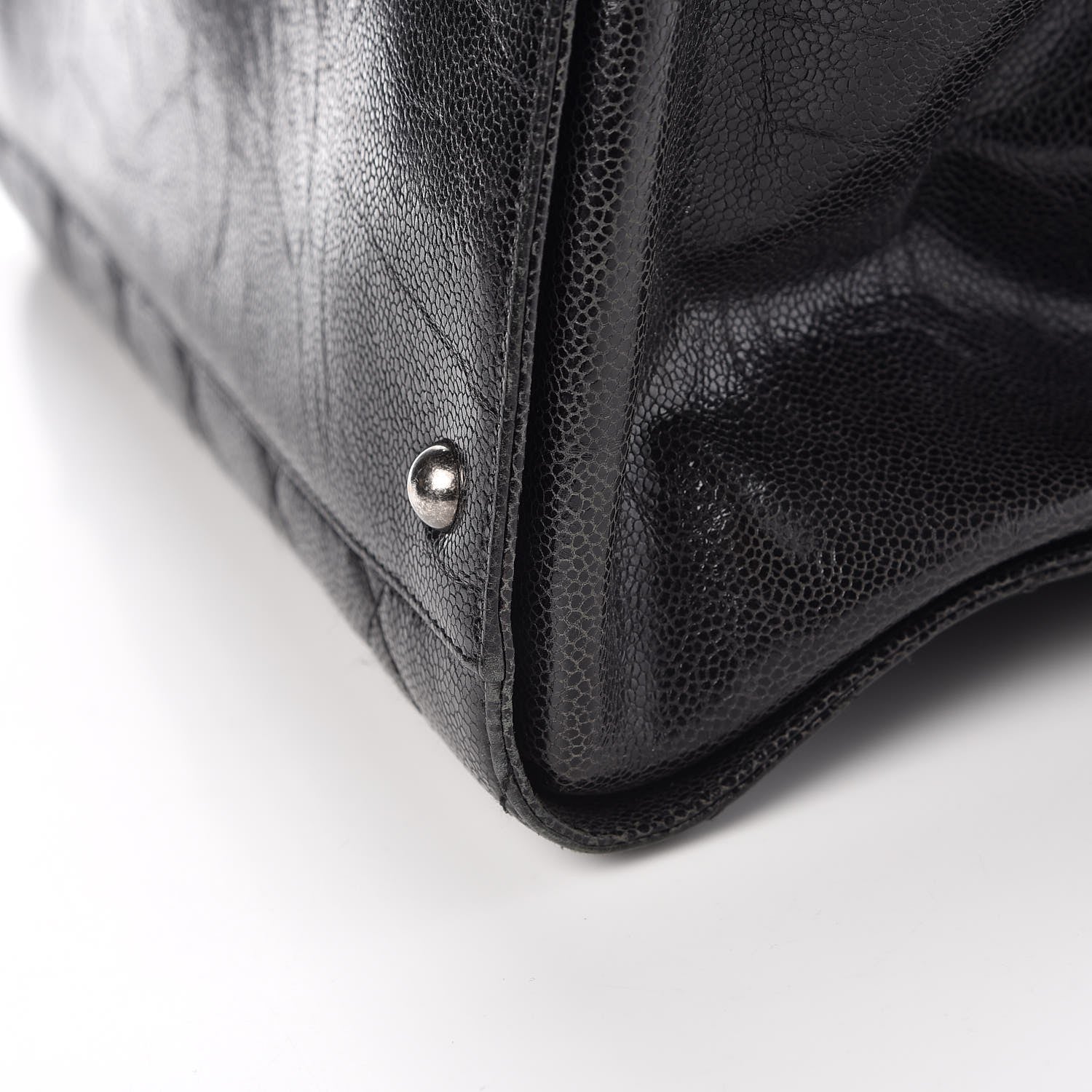 Chanel Crumpled Grained Calfskin Quilted CC Crave Tote Black 13 of 13