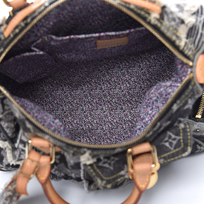 Louis Vuitton Denim Patchwork Speedy 30 Grey 5 of 12