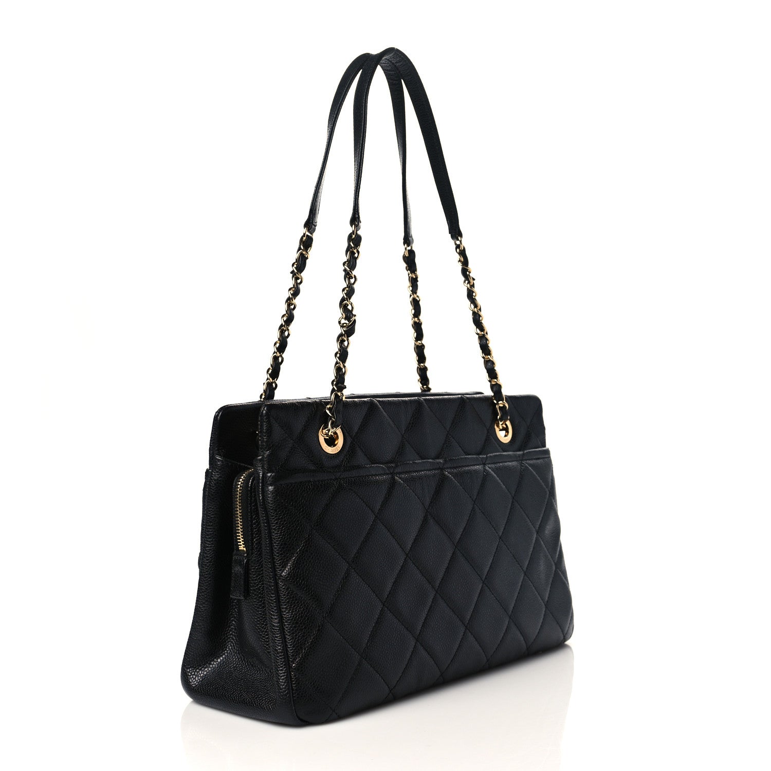 Chanel Caviar Quilted CC Timeless Soft Tote Black 3 of 10