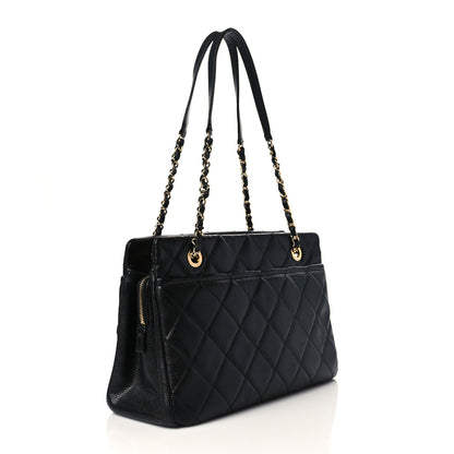 Chanel Caviar Quilted CC Timeless Soft Tote Black 3 of 10