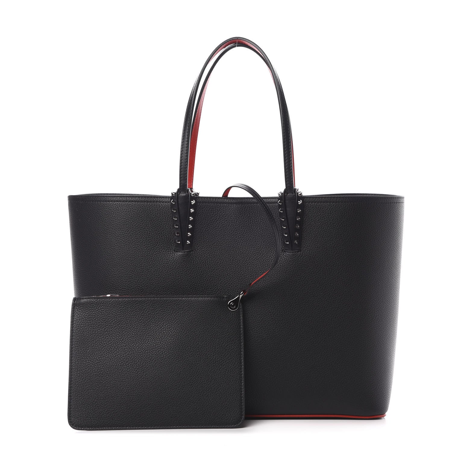 Christian Louboutin Calfskin Spikes East West Cabata Tote Black 1 of 12