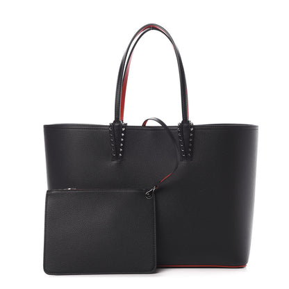 Christian Louboutin Calfskin Spikes East West Cabata Tote Black 1 of 12