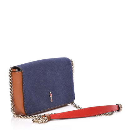 Christian Louboutin Denim Calfskin Crystal Sea Sex Sun Zoompouch Crossbody Navy Coconut 3 of 8