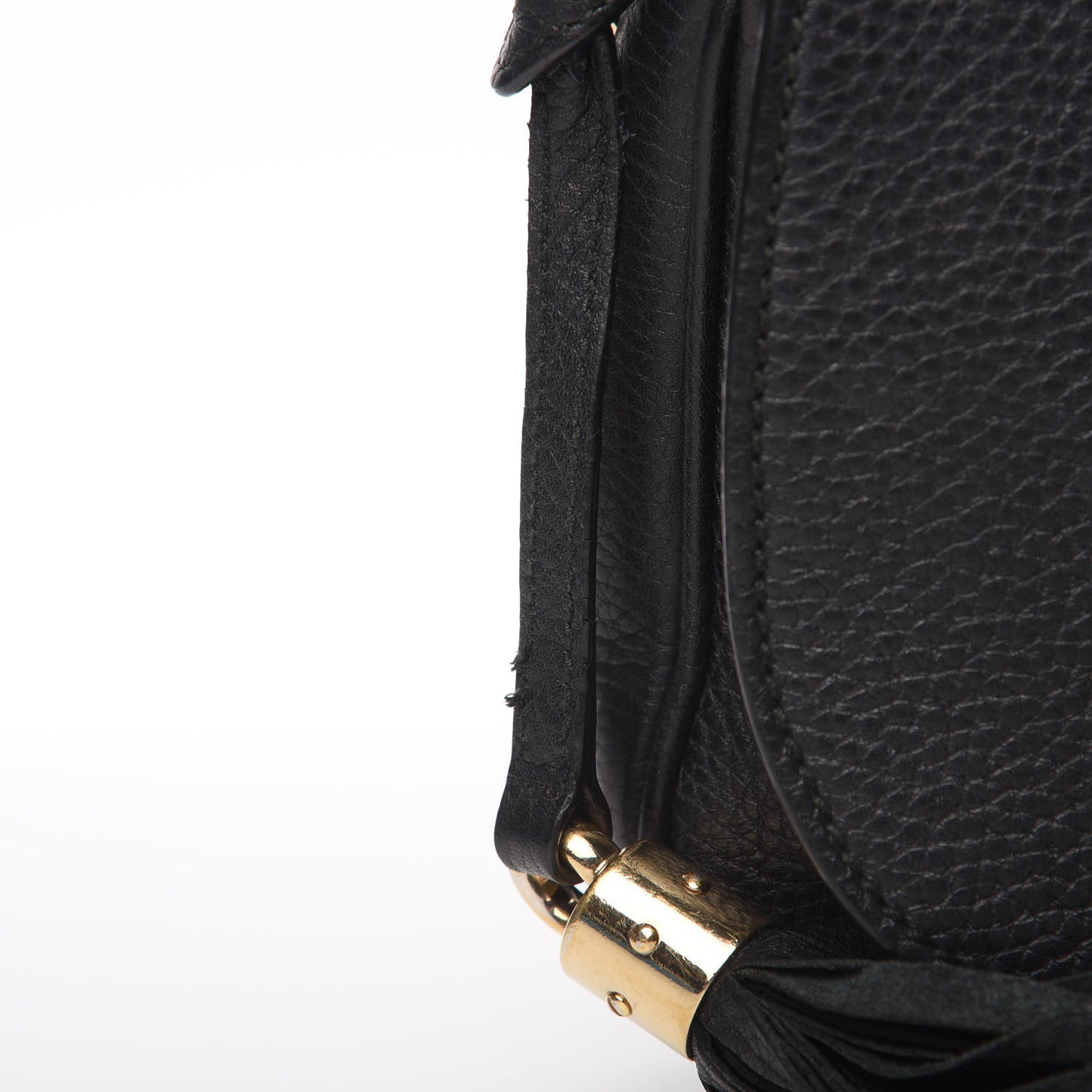 Pebbled Calfskin Medium Soho Flap Crossbody Black