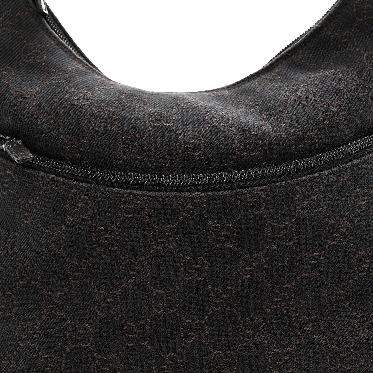 Gucci Denim Monogram Small Hobo Dark Brown 8 of 12