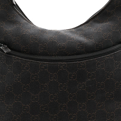 Gucci Denim Monogram Small Hobo Dark Brown 8 of 12