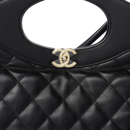 Chanel Lambskin Quilted Large 31 Shopping Bag Black 8 of 11