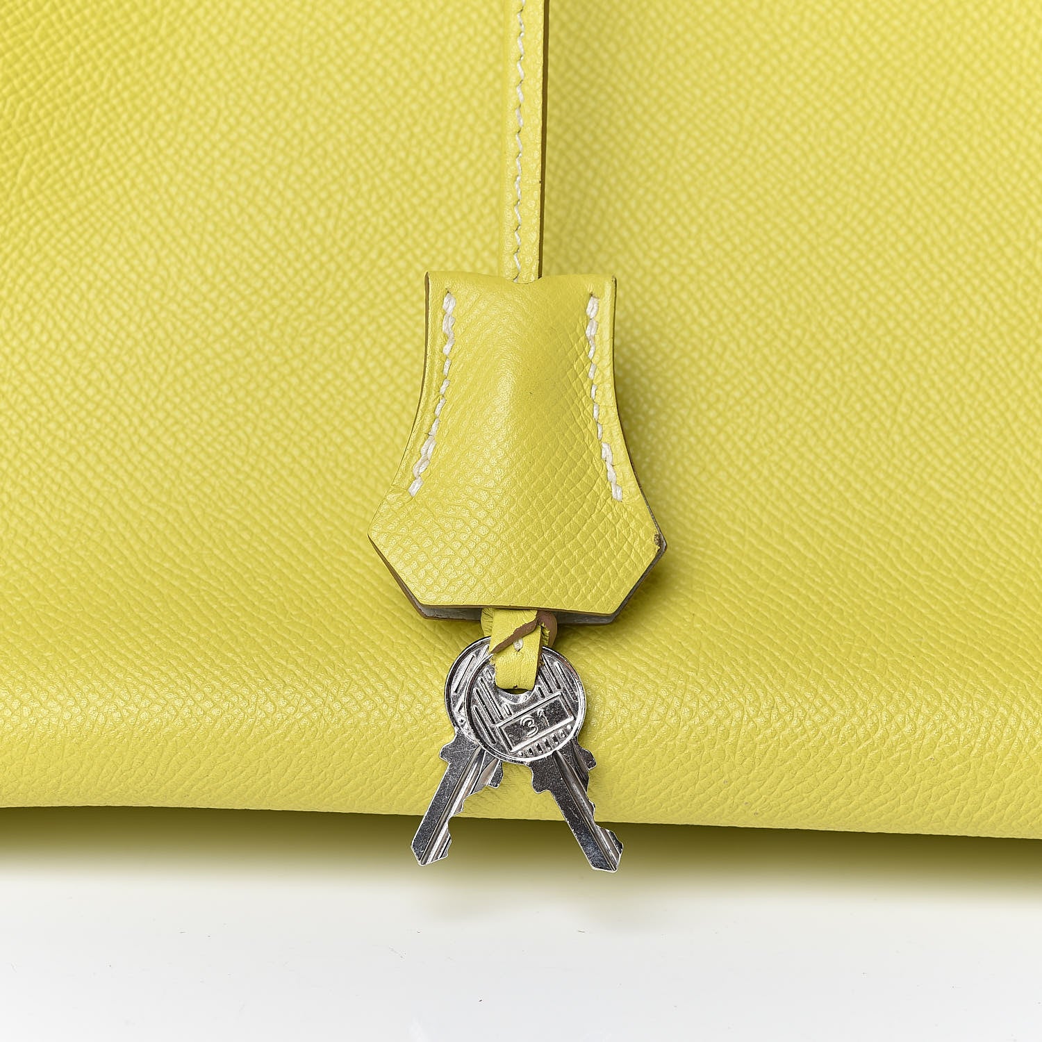 Hermes Epsom Candy Birkin 35 Lime Gris Perle 27 of 33