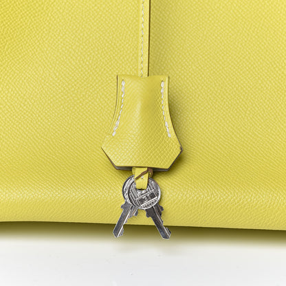 Hermes Epsom Candy Birkin 35 Lime Gris Perle 27 of 33