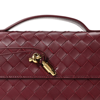 Bottega Veneta Nappa Intrecciato Long Andiamo Top Handle Clutch Barolo 7 of 9