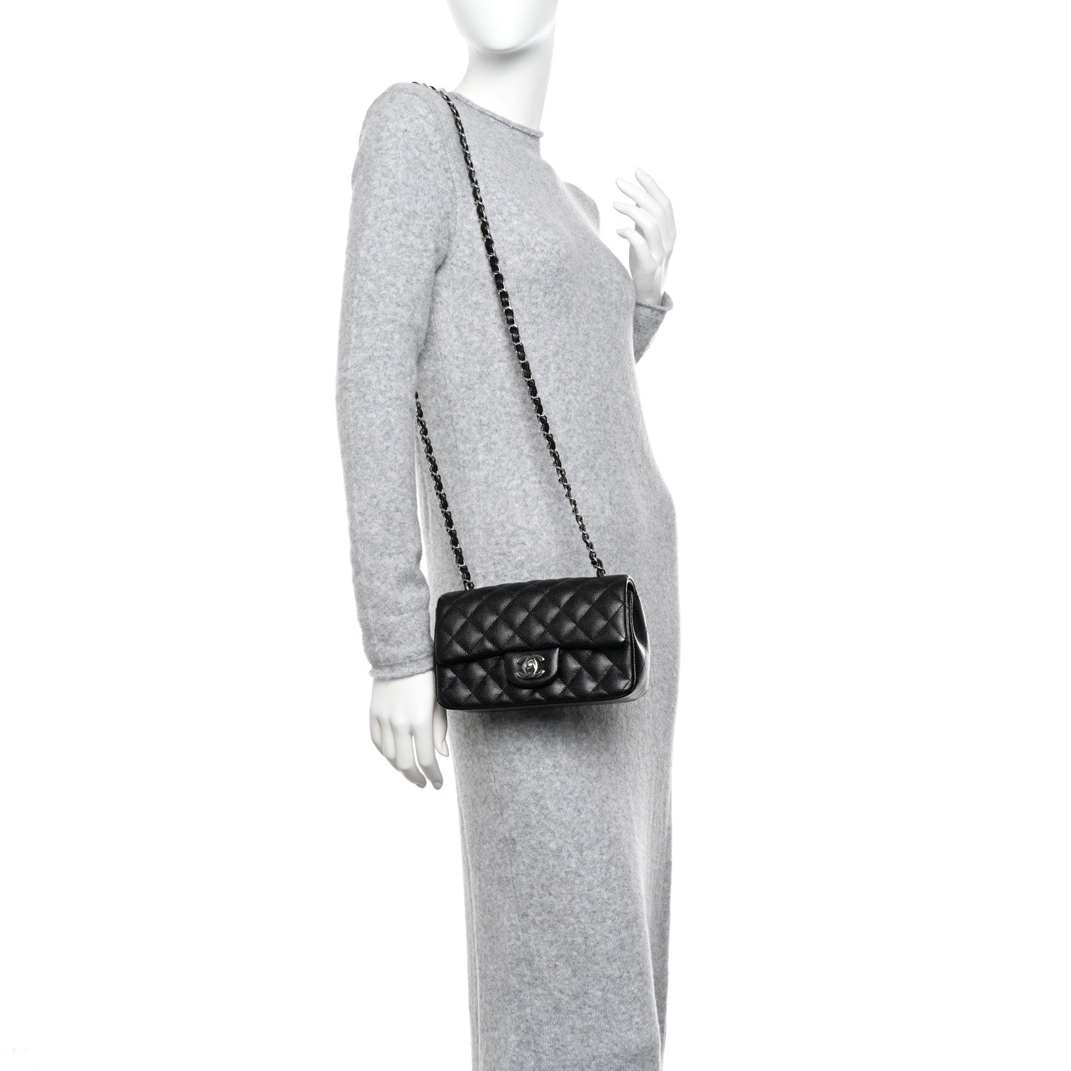 Chanel Caviar Quilted Mini Rectangular Flap Black 2 of 11