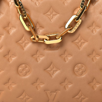 Louis Vuitton Lambskin Embossed Monogram Coussin PM Camel 9 of 12