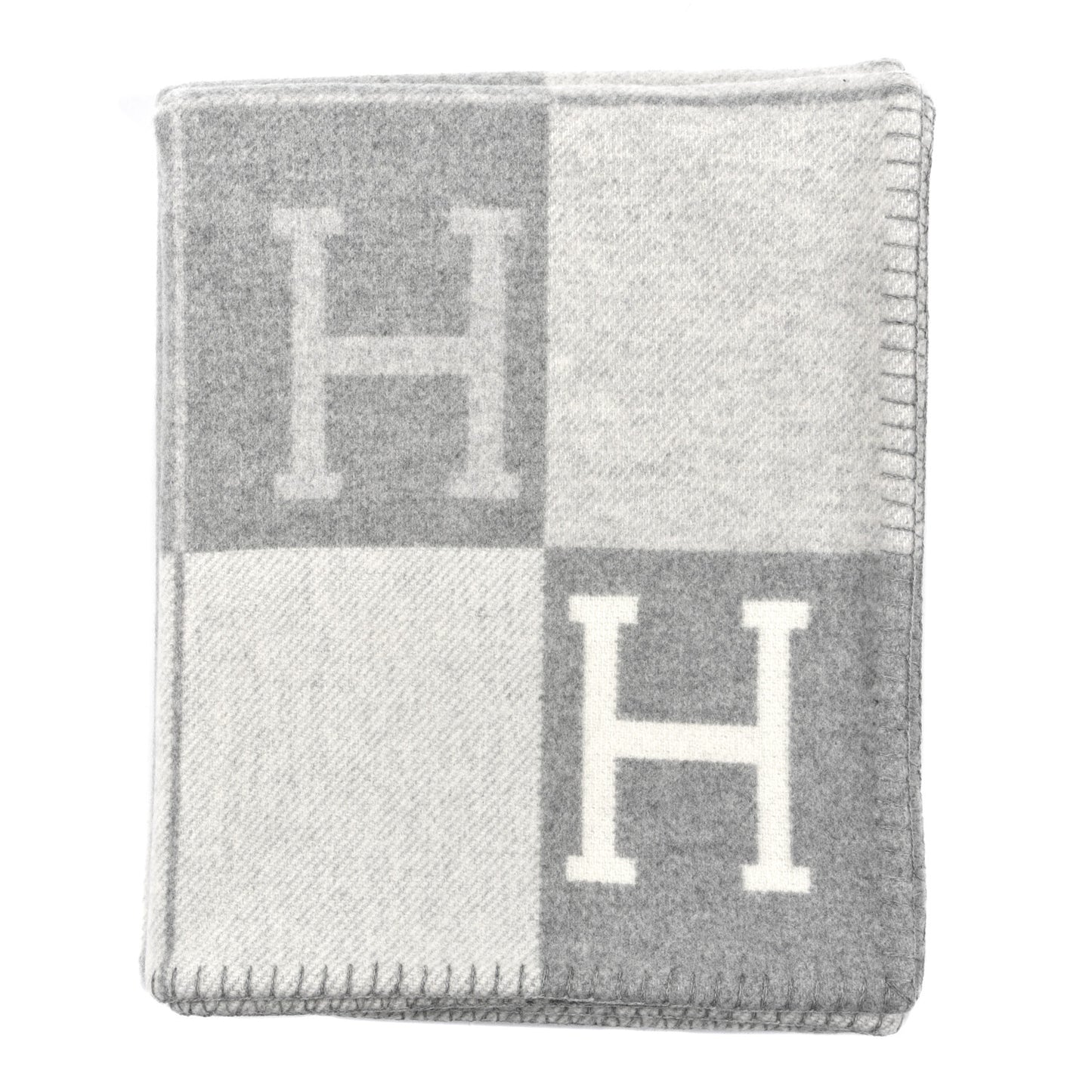 Wool Cashmere Avalon III Blanket Ecru Gris Clair
