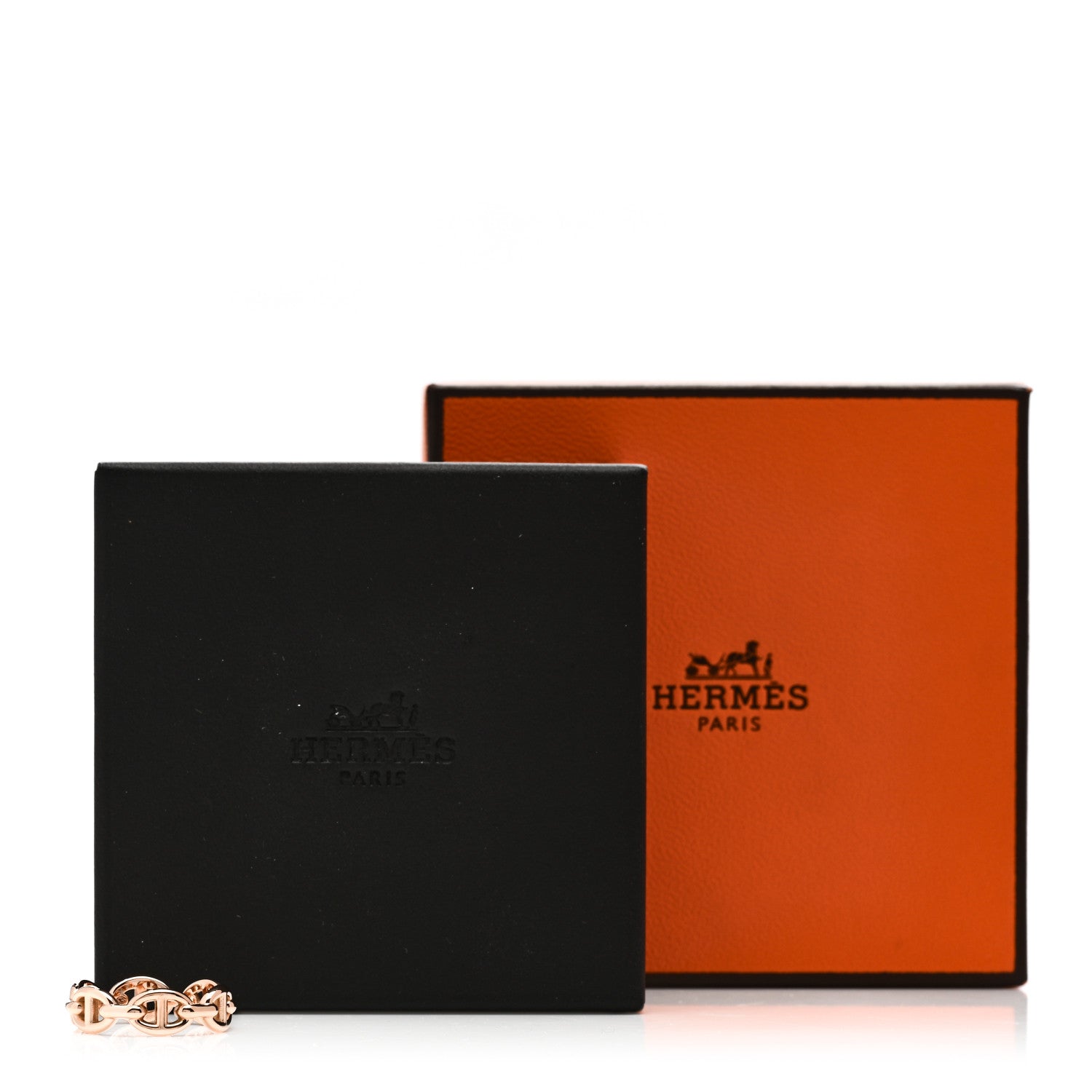 Hermes 18K Rose Gold PM Chaine D'Ancre Enchainee Ring 52 6 8 of 8