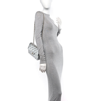 Chanel Hammered Metallic Calfskin Quilted Small Double Flap Silver 2 of 11