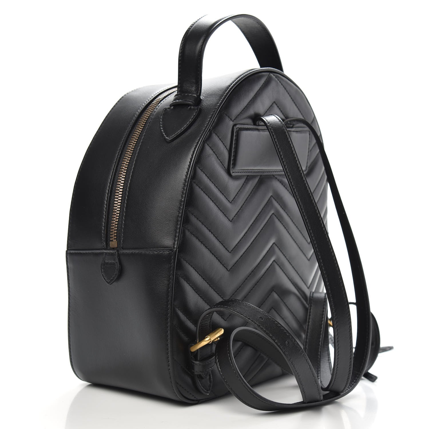 Gucci Calfskin Matelasse GG Marmont Dome Backpack Black 2 of 10