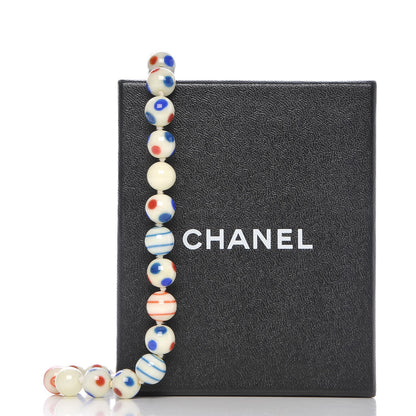 Chanel Painted Beaded CC Necklace White 7 of 7