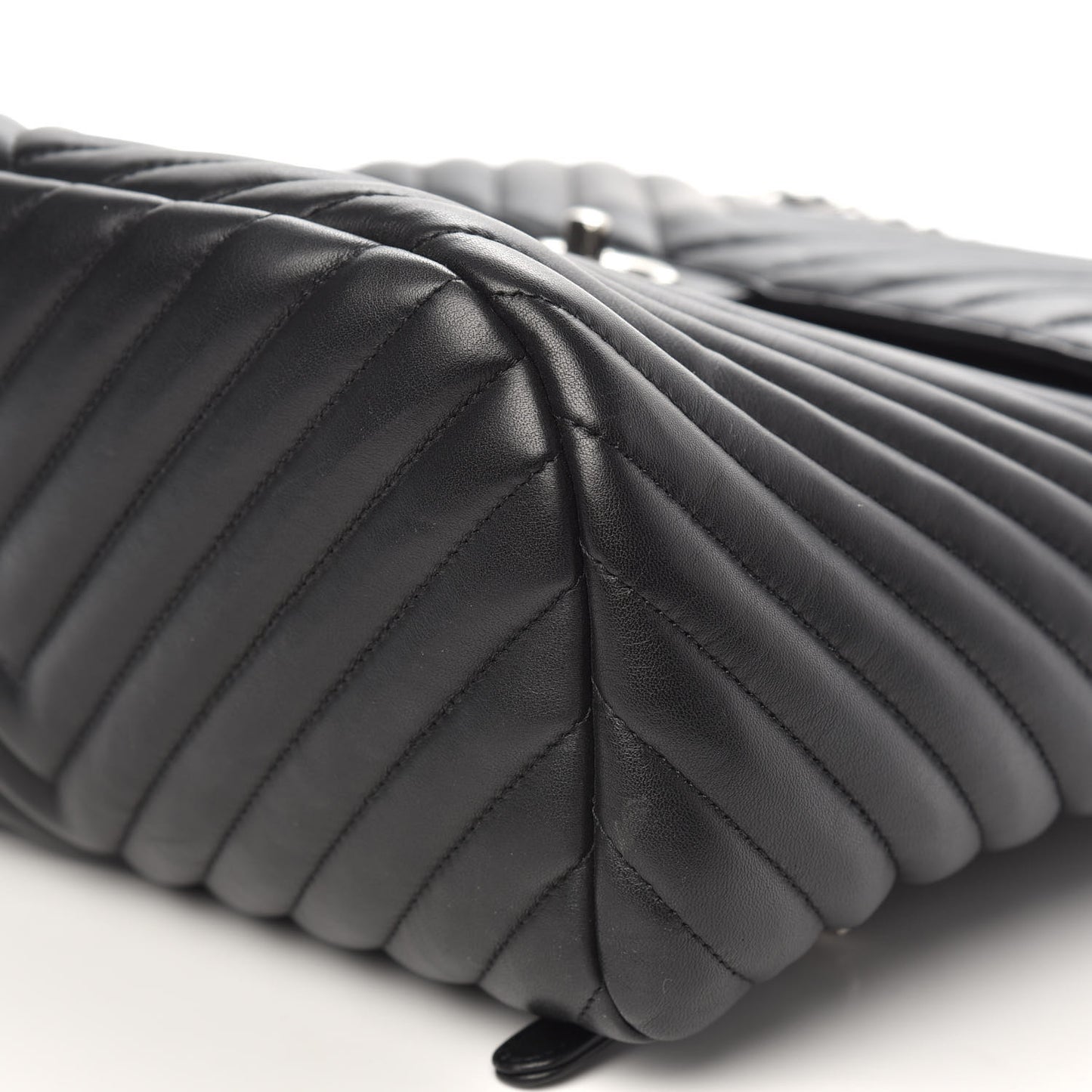 Calfskin Chevron Quilted Large Urban Spirit Backpack Black