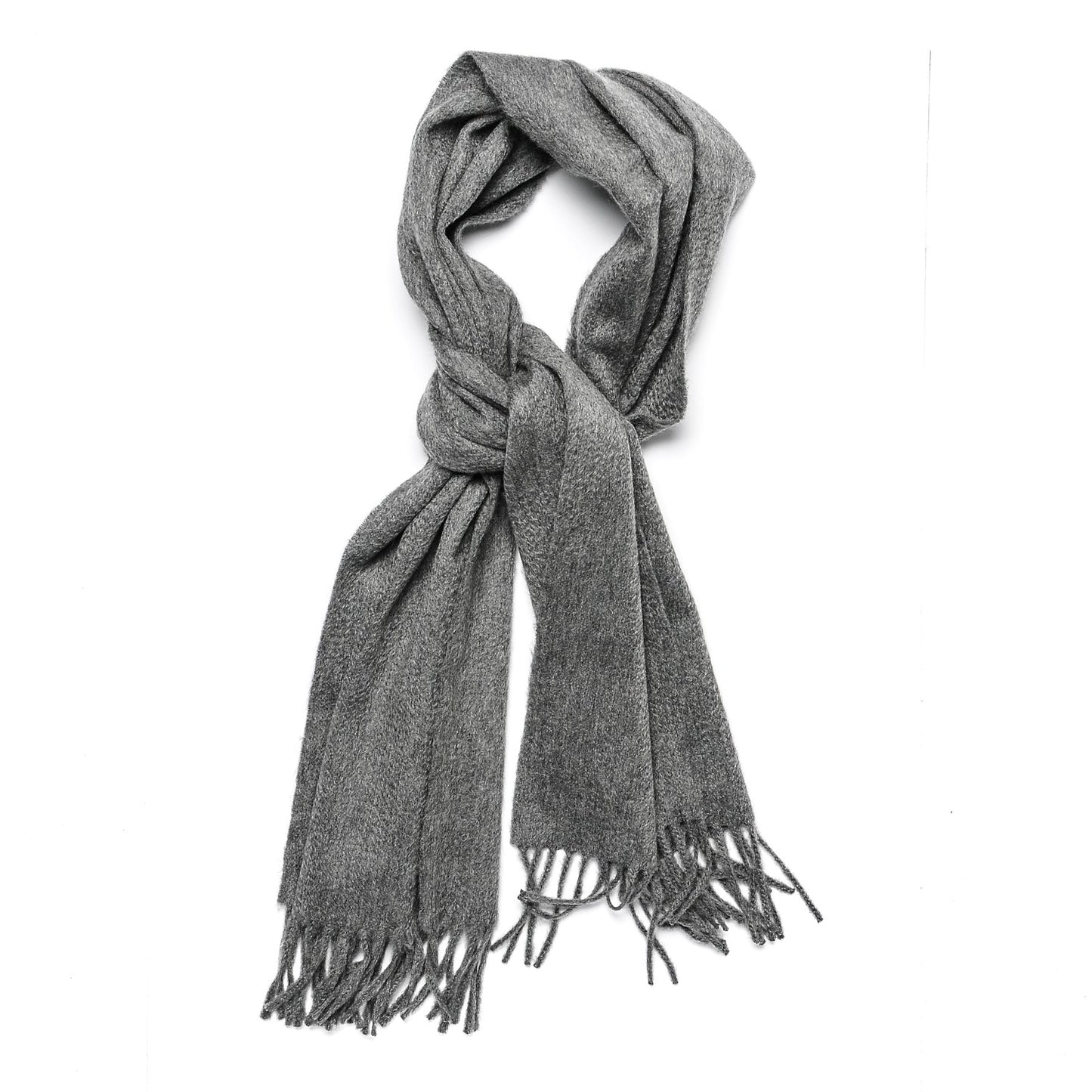 Cashmere Fringe Scarf Gray